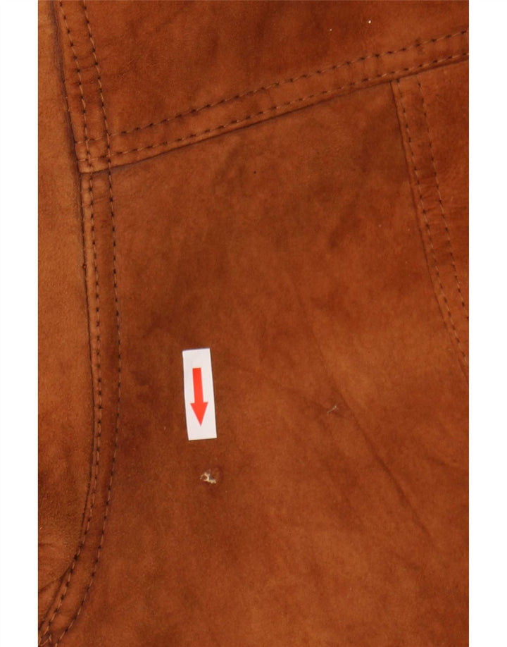 Vintage hombres shearling chaqueta IT 46 pequeño marrón