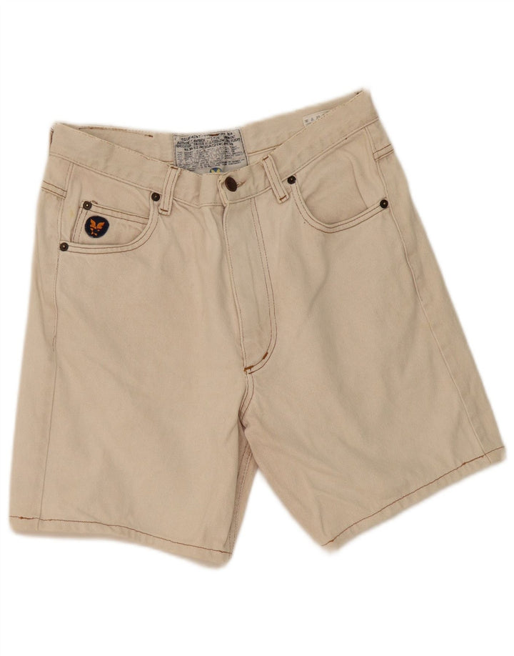 Pantalones cortos de mezclilla para mujer Avirex W31 Algodón blanco roto medio