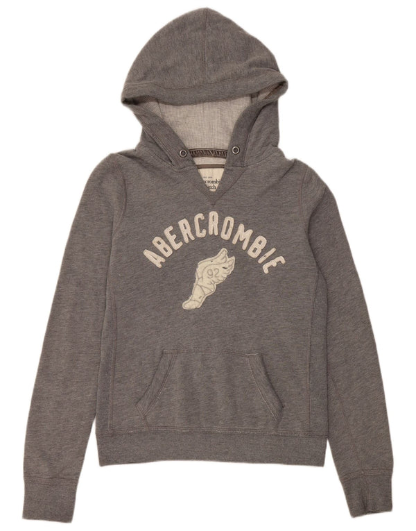 Abercrombie & Fitch Jersey con capucha gráfica para mujer Reino Unido 12 Algodón gris medio