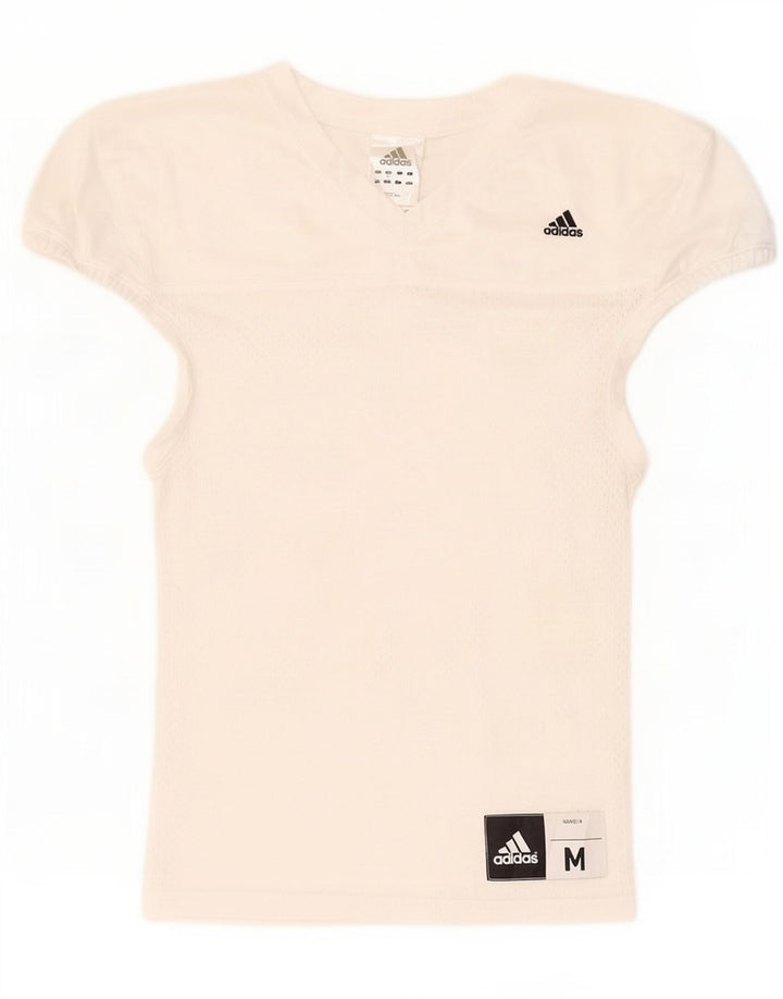 Adidas Camiseta gráfica para mujer Top UK 12 Medio Blanco Poliéster