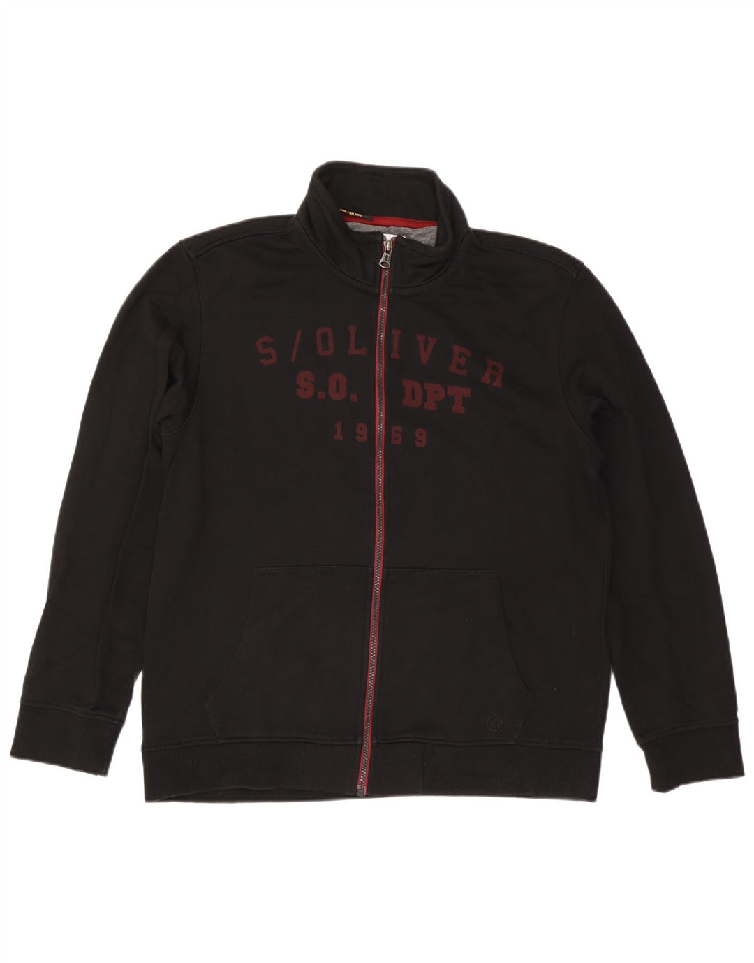 S.OLIVER Chaqueta superior de chándal con gráfico para hombre XL Negro