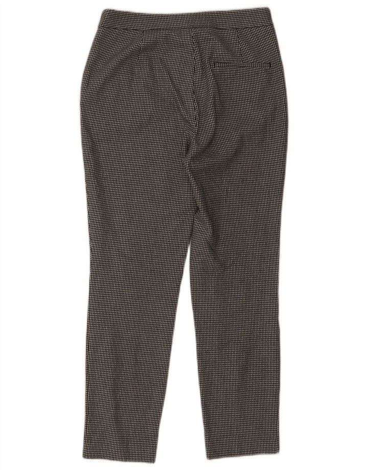 Zara Mujer Pantalones Cortos Delgados Pequeños W26 L26 Pata De Gallo Negro