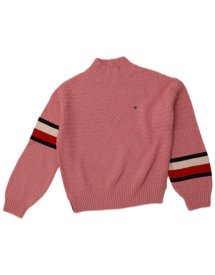 TOMMY HILFIGER Jersey con cuello alto para niña 11-12 años Rosa a rayas