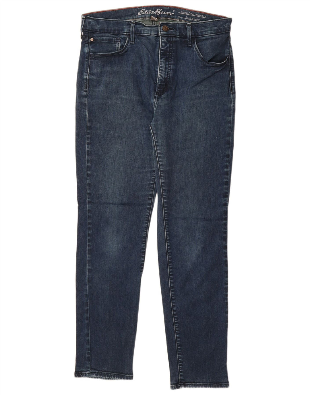 EDDIE BAUER Vaqueros rectos de talle alto para mujer US 14 XL W32 L29 Azul