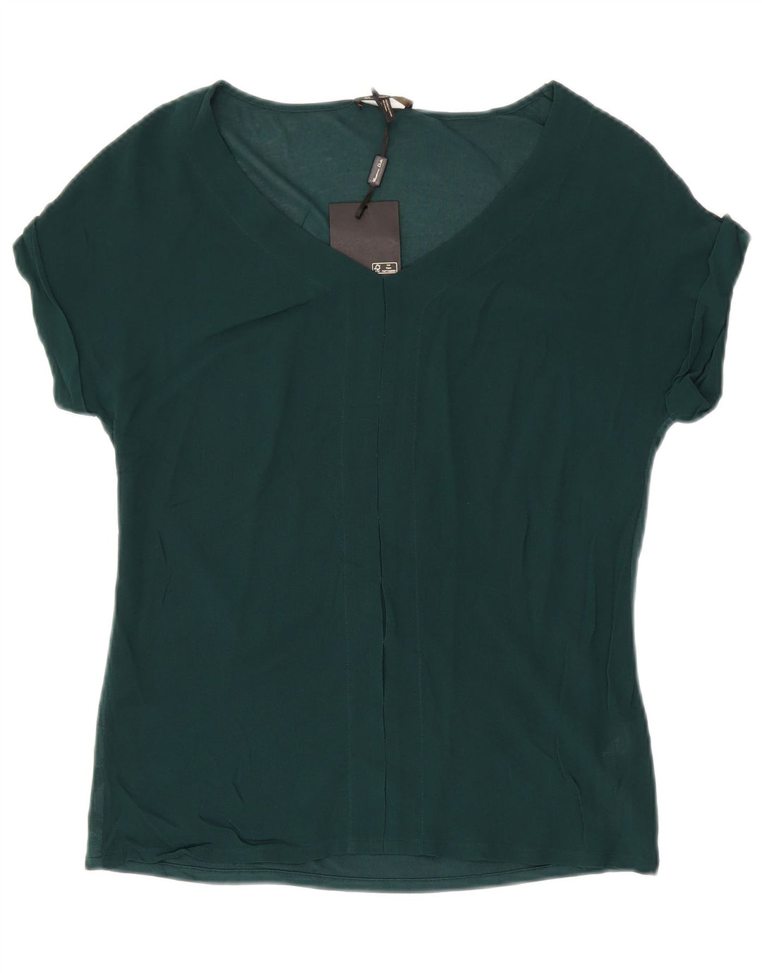 MASSIMO DUTTI Blusa para Mujer Top UK 44 Rayón Verde Medio