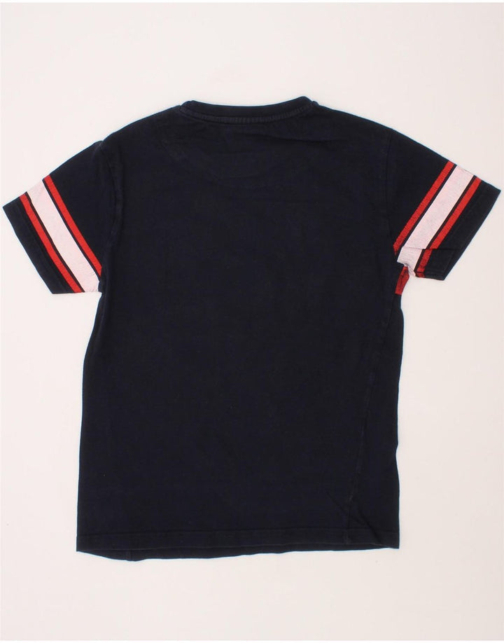 UMBRO Boys Graphic T-Shirt Top 9-10 Years Medium Navy Blue Colourblock Vintage Umbro and Second-Hand Umbro from Messina Hembry 