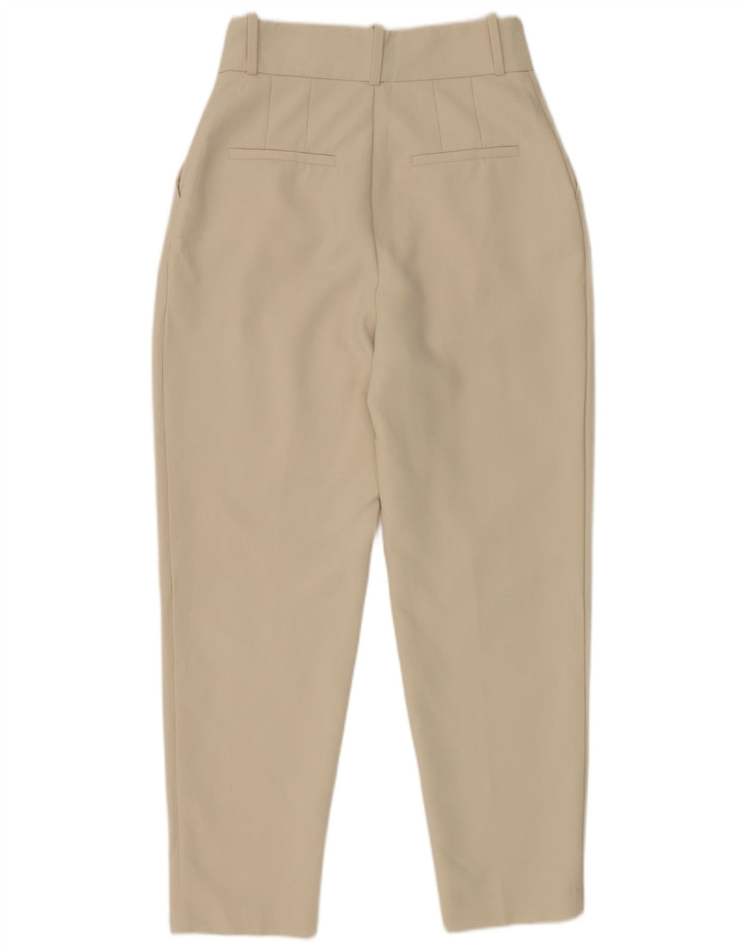 Zara Mujer Pantalón De Traje Cónico Pequeño W26 L27 Poliéster Blanco Roto
