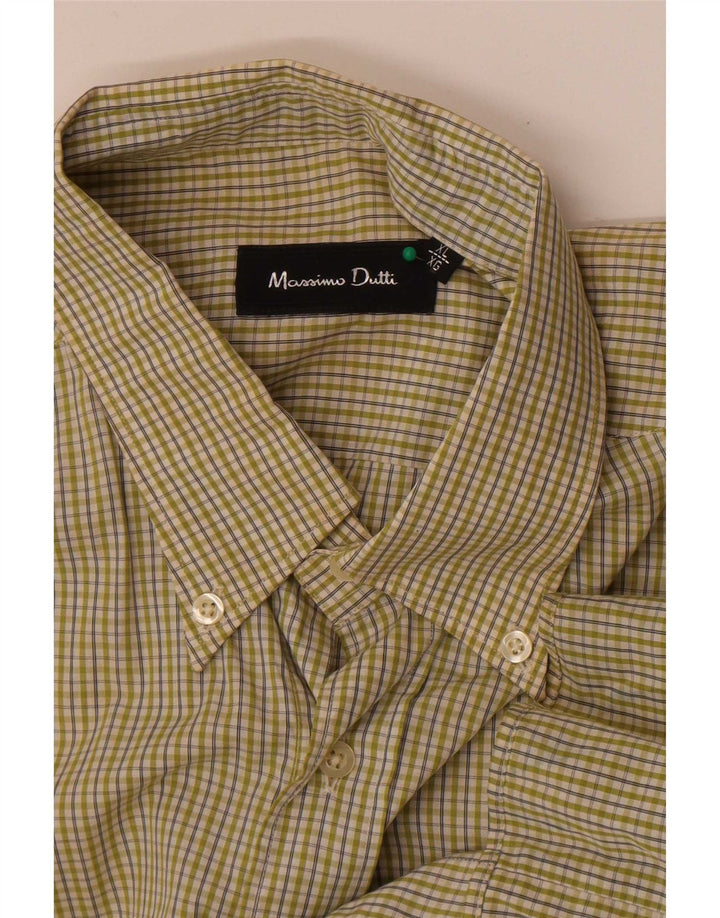 Camisa Massimo Dutti Hombre XL Cuadros Verde