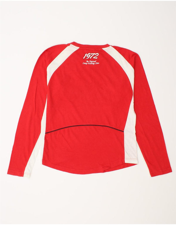 NIKE Cor72z Graphic Top Manga Larga para Hombre UK 36/38 Small Rojo Colorblock