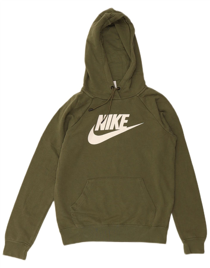 NIKE Sudadera con capucha gráfica para mujer UK 6 XS Algodón caqui