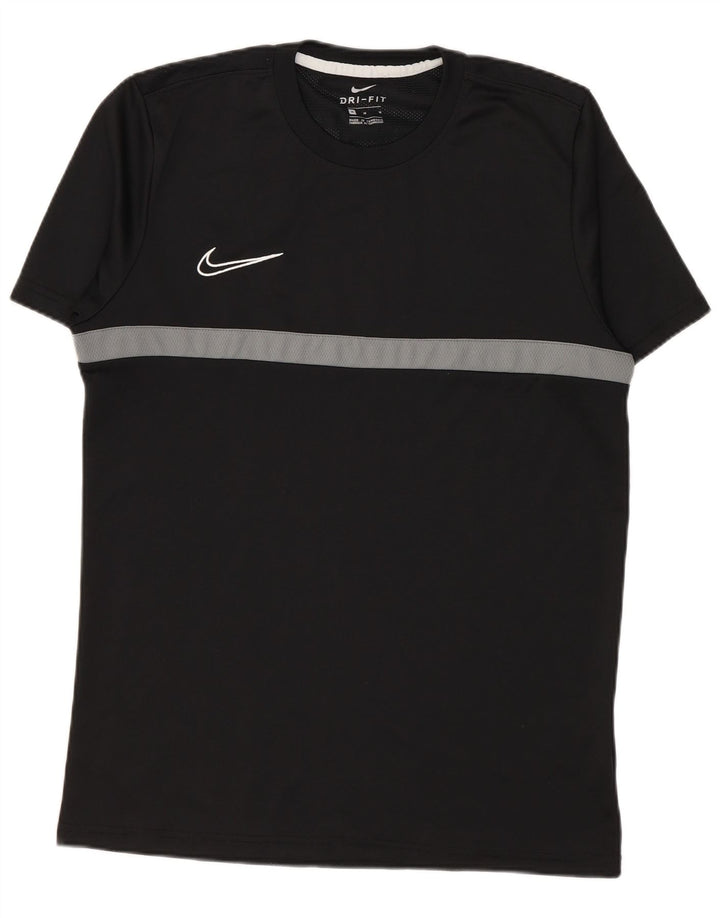 Camiseta Nike Dri Fit para hombre Top medio negro color block Poliéster