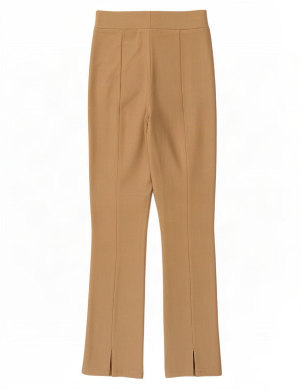 Zara Mujer Pantalón Casual Bootcut Small W26 L29 Viscosa Beige