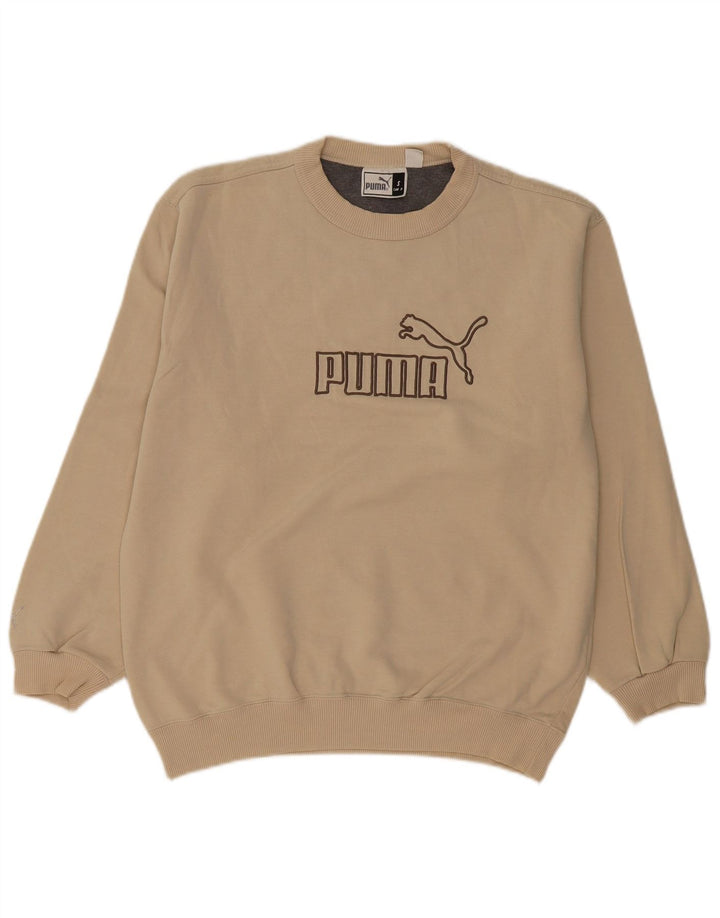 PUMA Mens Graphic Sweatshirt Jumper Small Beige