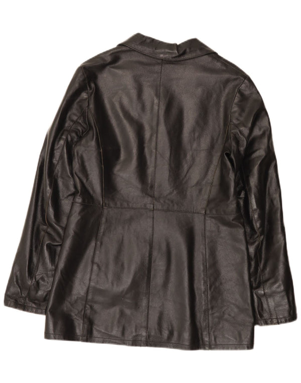 Chaqueta de cuero vintage para mujer IT 42 Cuero negro medio