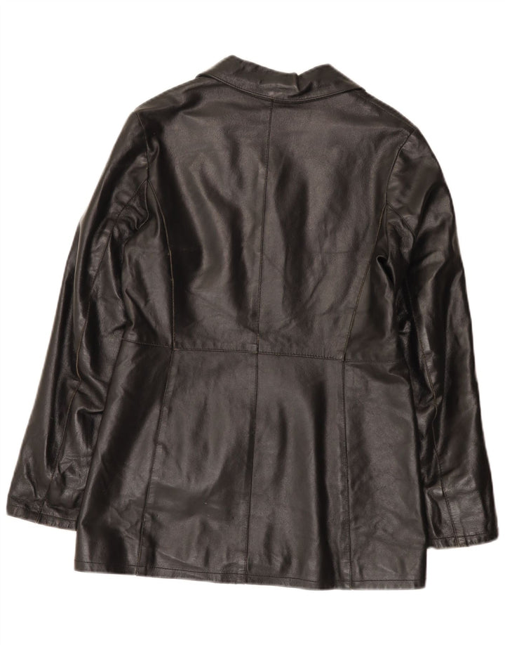 Chaqueta de cuero vintage para mujer IT 42 Cuero negro medio