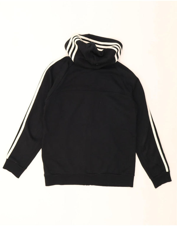 Adidas - Sudadera con capucha y cremallera para niños, 13-14 años, algodón negro