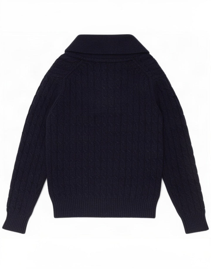 Lyle & Scott Jersey tipo jersey con cuello chal para hombre de lana azul marino medio