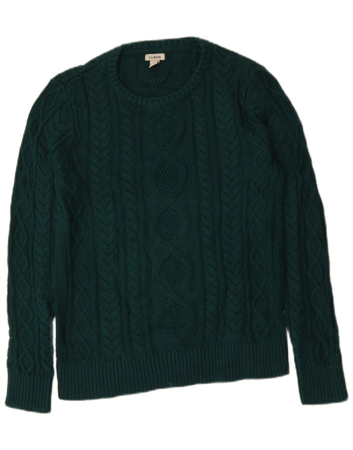 L.L.BEAN Jersey con cuello barco para hombre de algodón verde medio