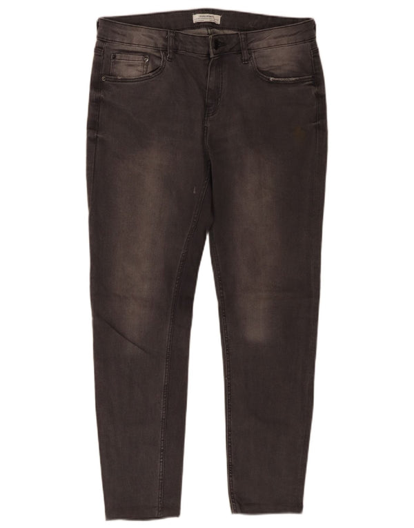 Zara Womens Cropped Jeans EU 40 Medium W30 L25 Grey Cotton