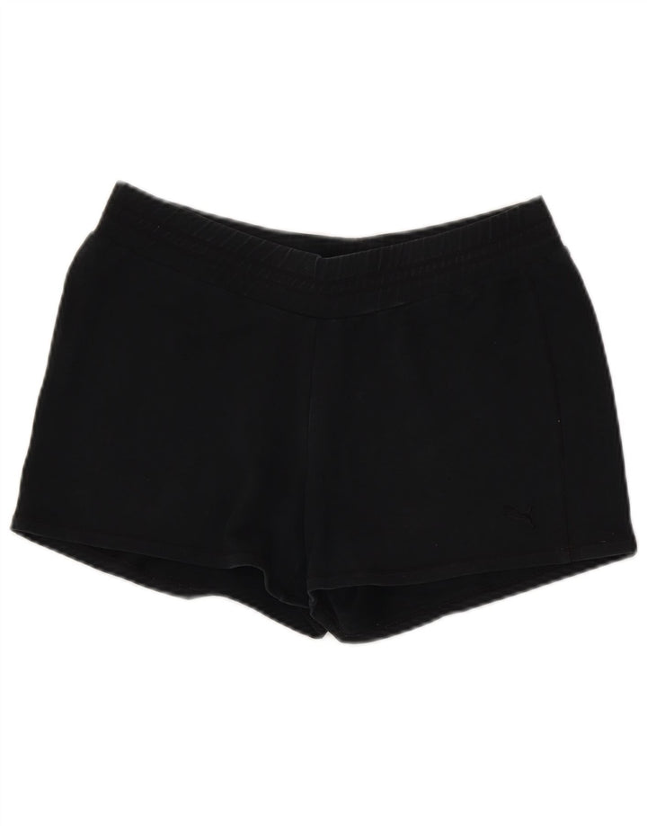 Puma - Pantalones cortos deportivos para mujer, talla 40, algodón negro mediano