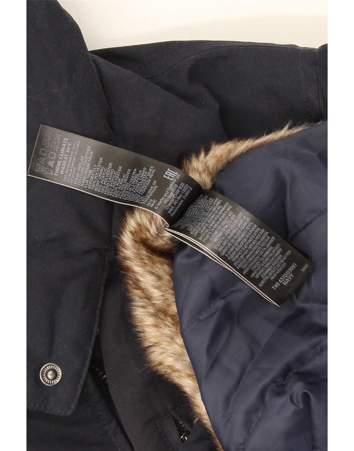 Marks & Spencer Chaqueta Parka con Capucha para Mujer UK 20 3XL Azul Marino Poliéster