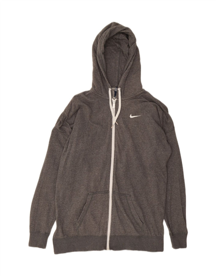 NIKE Mens Zip Hoodie Sweater Large Grey Cotton Vintage Nike and Second-Hand Nike from Messina Hembry 