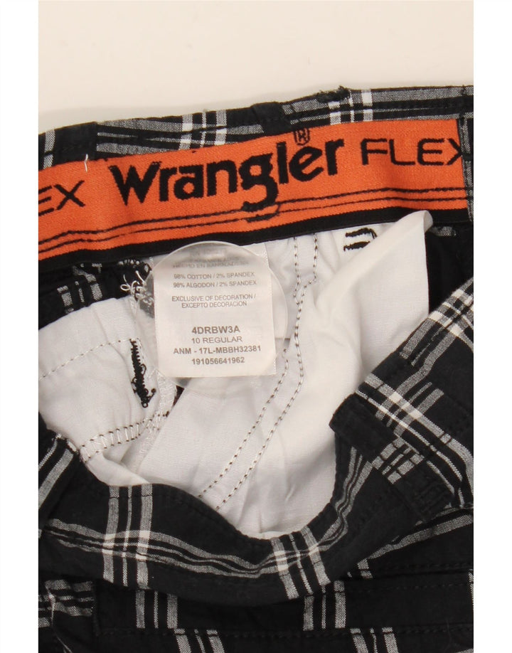 Wrangler Pantalones cortos cargo para niños 9-10 años W25 Algodón a cuadros negros