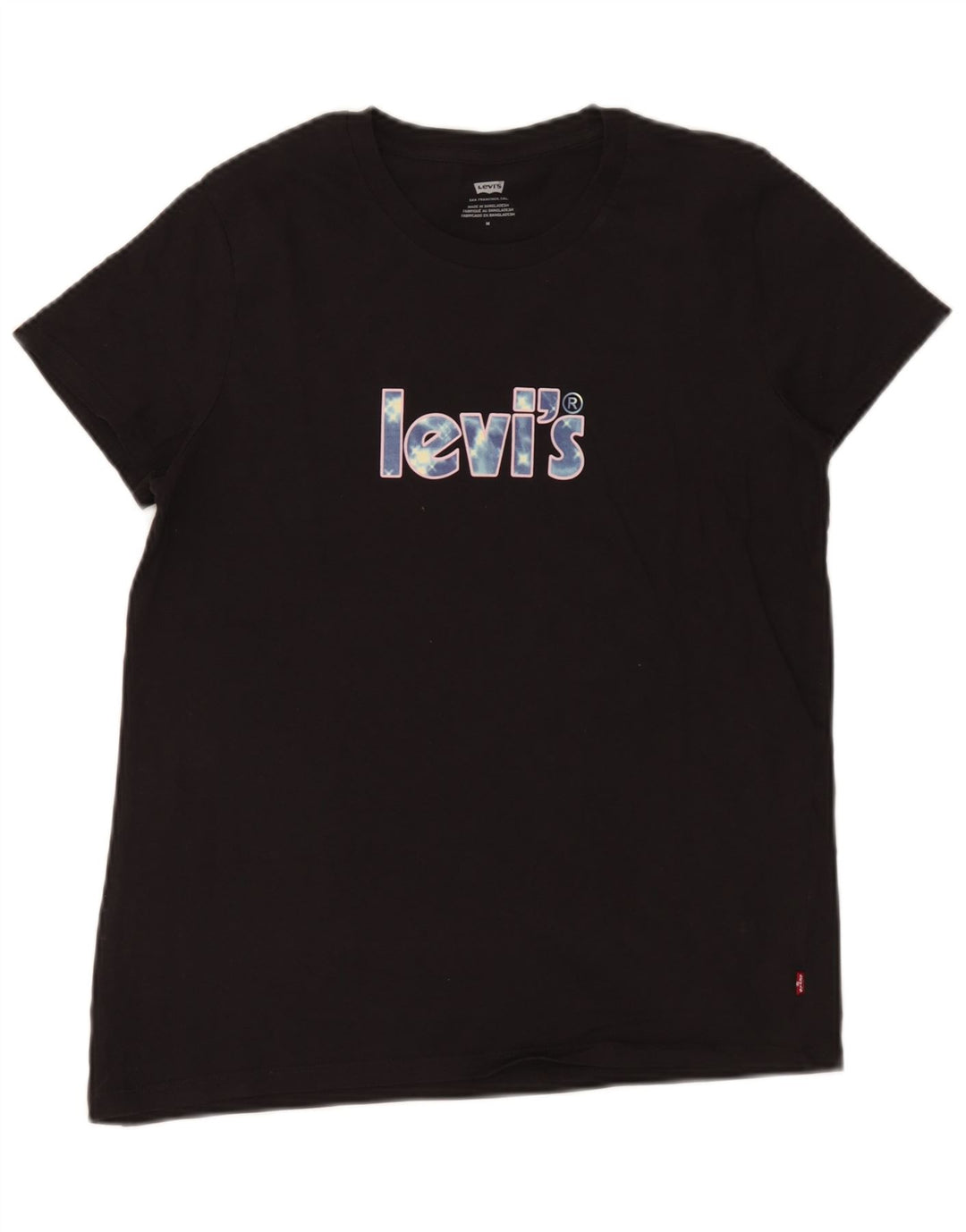 Levi's Camiseta gráfica para mujer Top UK 12 Medium Black Cotton