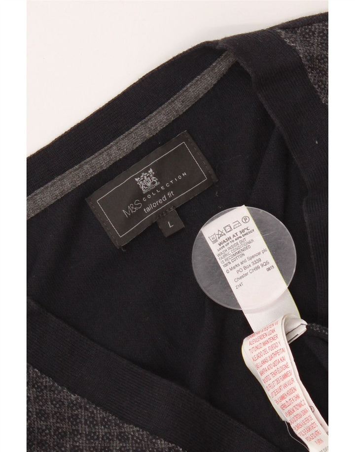 Marks & Spencer - Cárdigan de corte entallado para hombre, talla grande, azul marino