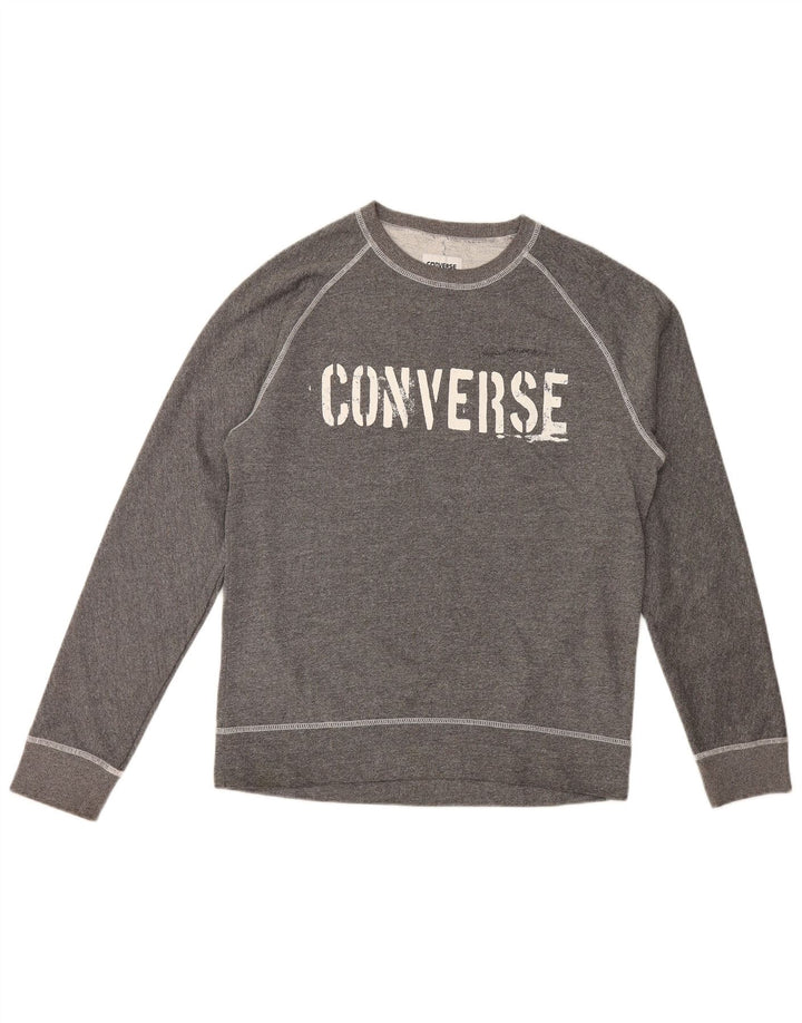 Converse Hombre Sudadera Gráfica Jersey De Algodón Gris Medio