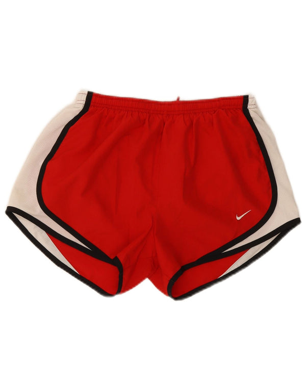 Nike Dri Fit Regular - Pantalones cortos deportivos para mujer, talla pequeña, color rojo