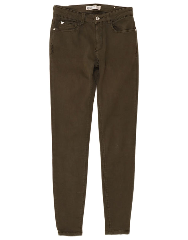 Zara Vaqueros Pitillo Mujer EU 36 XS W26 L27 Caqui