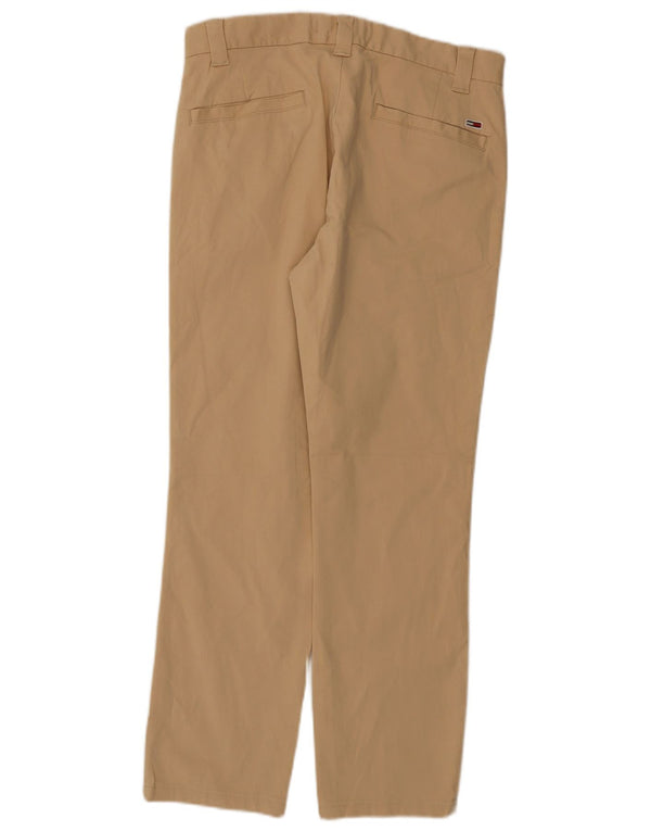 Tommy Hilfiger Pantalón chino recto para hombre W30 L28 Algodón beige