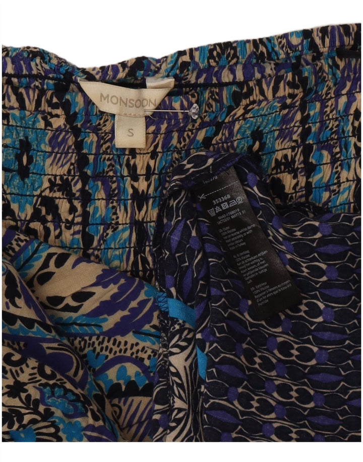 Monsoon Vestido largo sin tirantes para mujer UK 8 Pequeño Paisley multicolor