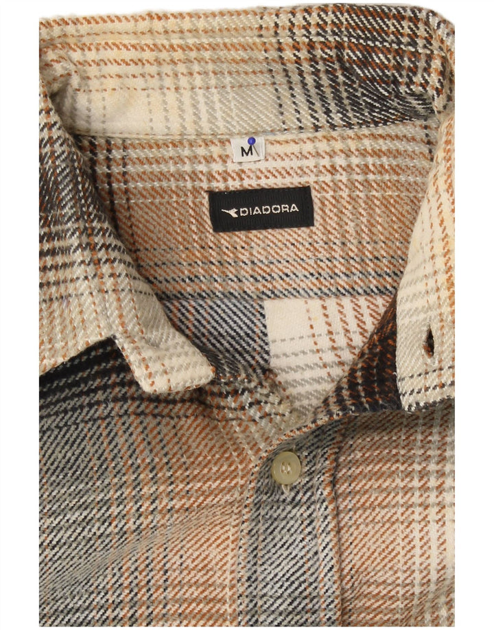 Diadora Camisa De Franela Cuadros Marrón Medio Hombre