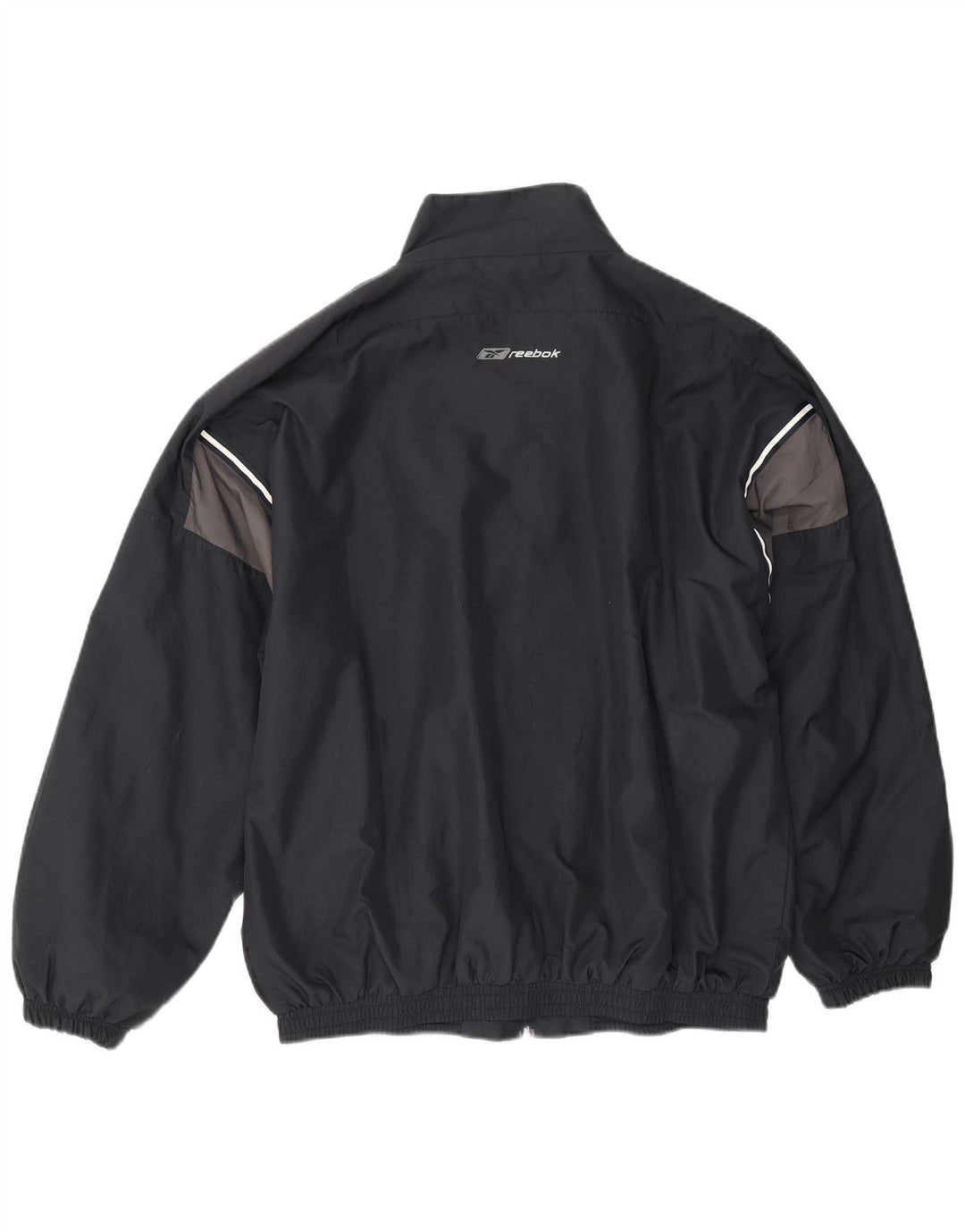 Reebok Chaqueta de chándal holgada para hombre con bloques de color negro mediano