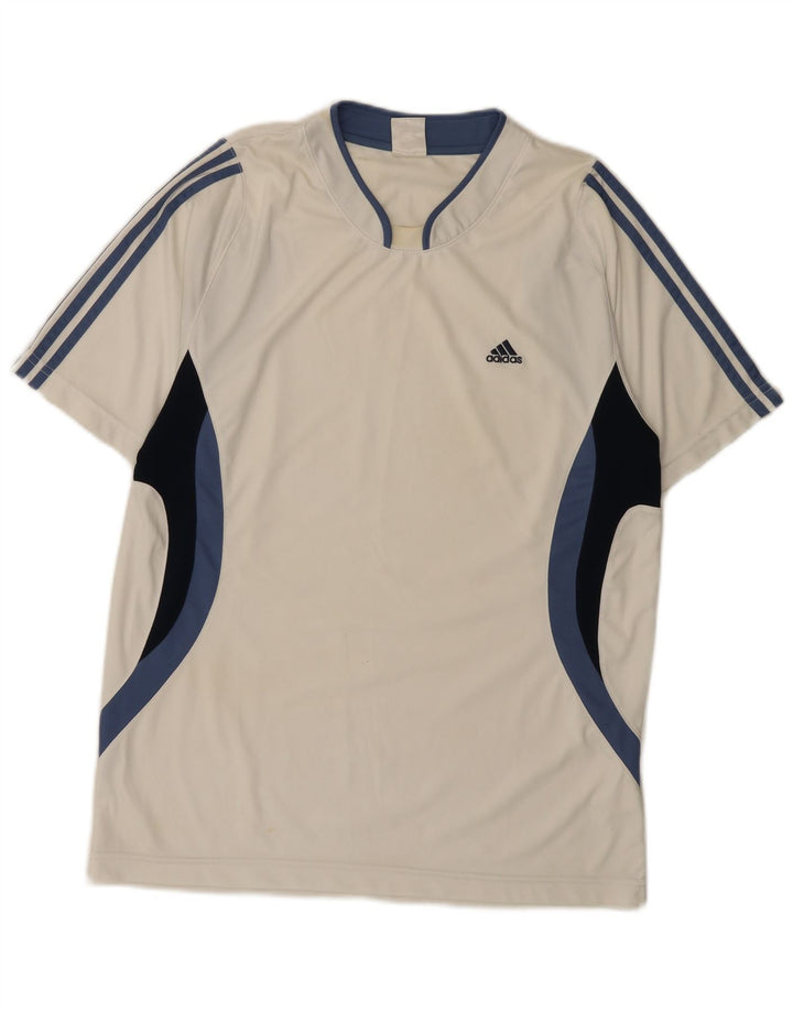 Adidas Hombre Camiseta Top XL Blanco Colorblock Poliéster