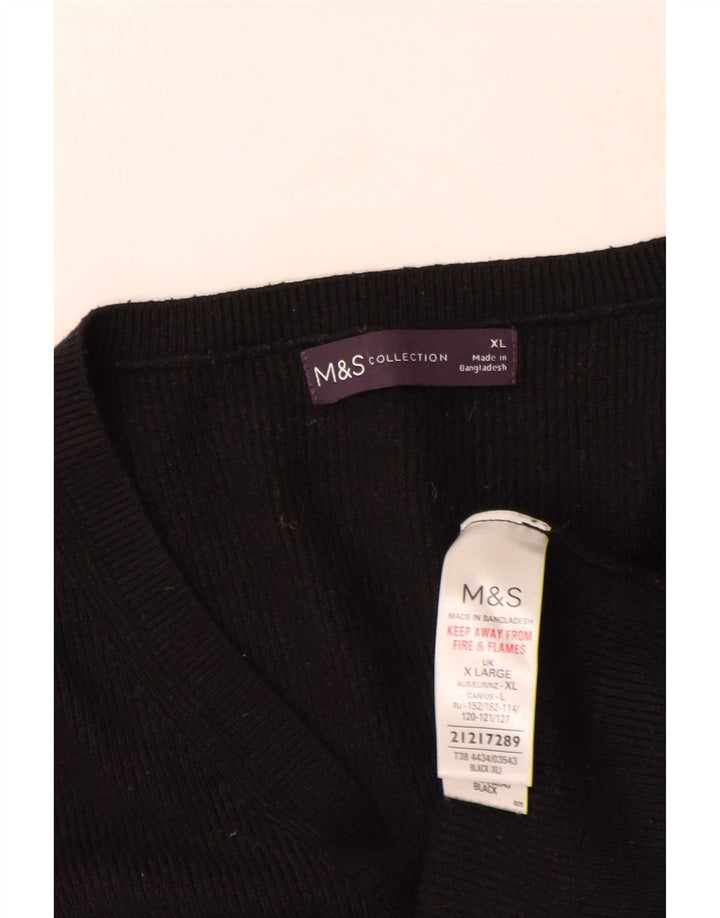 Marks & Spencer Jersey extragrande con cuello en V para mujer UK 40 XL Negro
