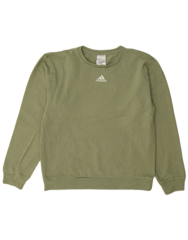 Adidas Mujer Sudadera Jumper US 14/16 Grande Verde Algodón