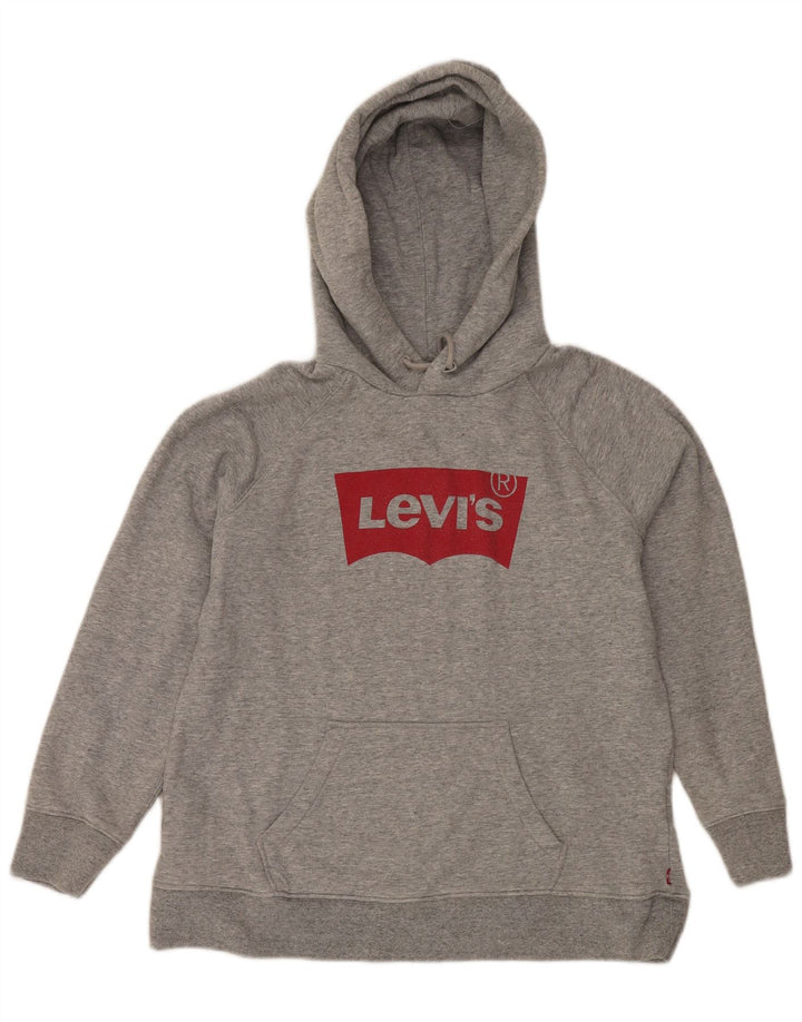 Levi's Hombre Sudadera Con Capucha Gráfica De Algodón Moteado Gris Medio