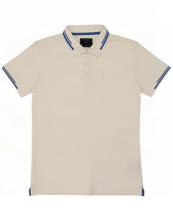 Guess Polo para hombre UK 40 Medium White Cotton