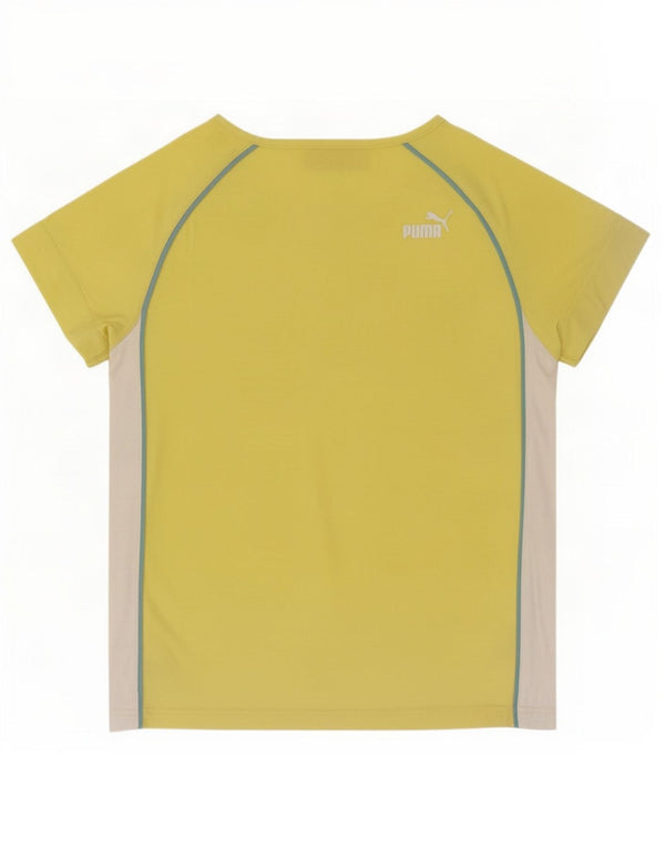 Puma Camiseta para mujer Top UK 12 Medium Yellow Stripes