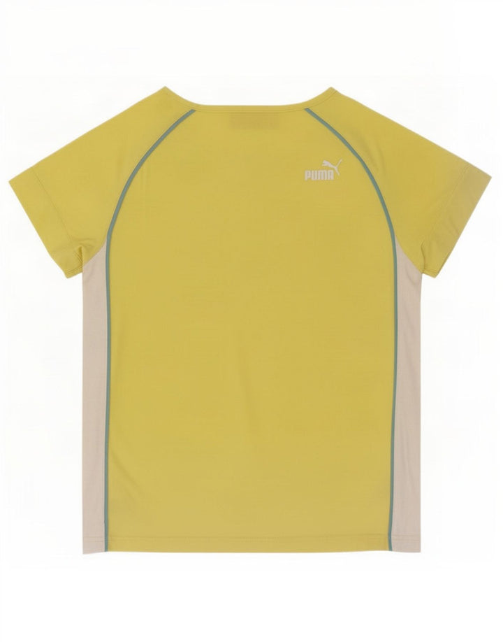 Puma Camiseta para mujer Top UK 12 Medium Yellow Stripes