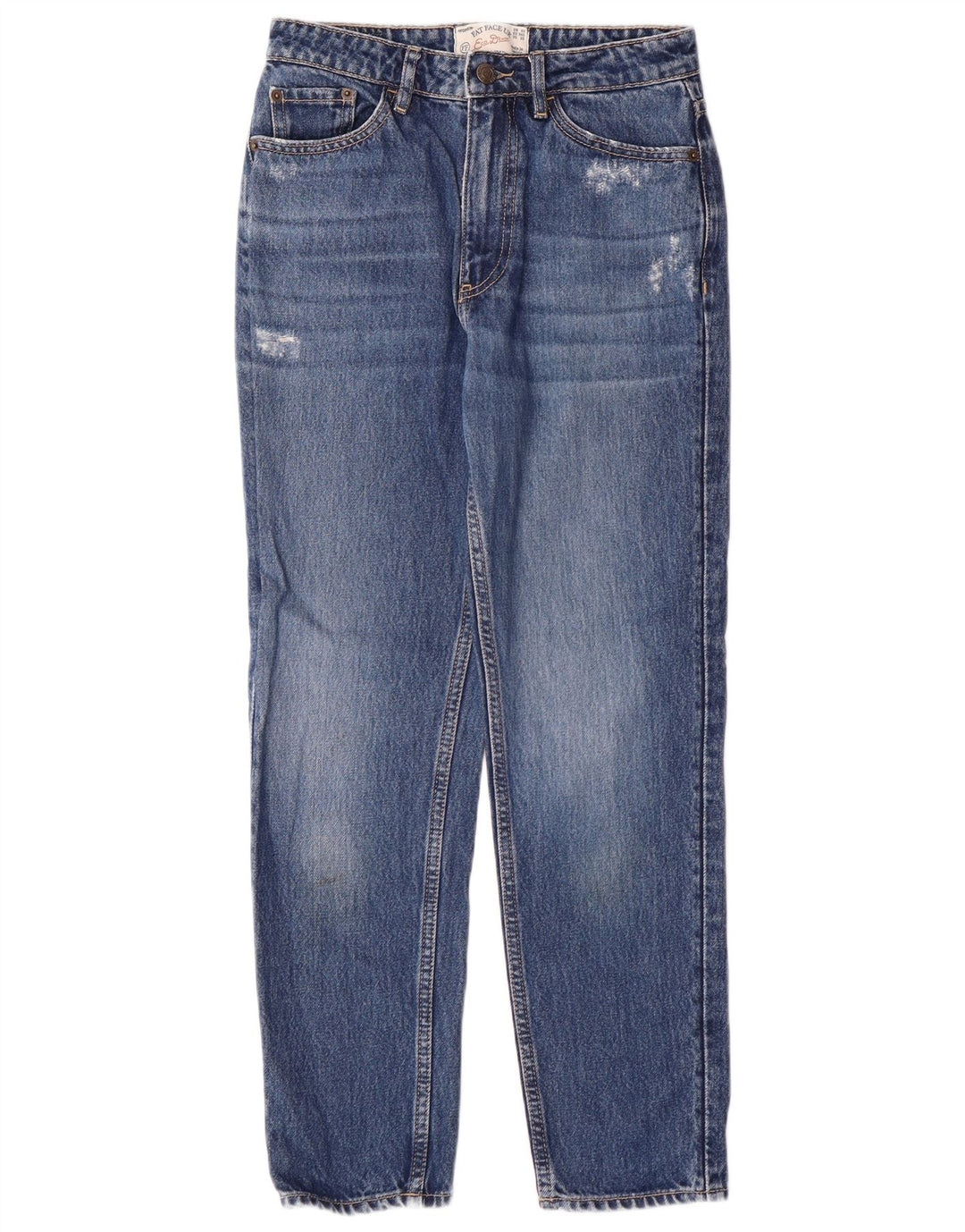 FAT FACE Jeans Mom para Mujer Vaqueros Slim desgastados UK 6 XS W26 L26 Algodón Azul