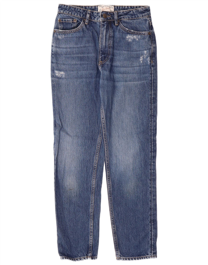 FAT FACE Jeans Mom para Mujer Vaqueros Slim desgastados UK 6 XS W26 L26 Algodón Azul