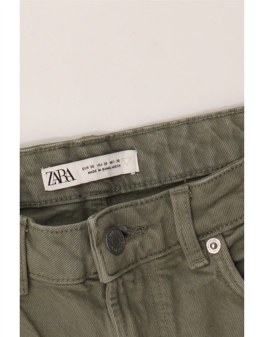 Zara Mens Shorts De Mezclilla EU 38 Small W30 Verde