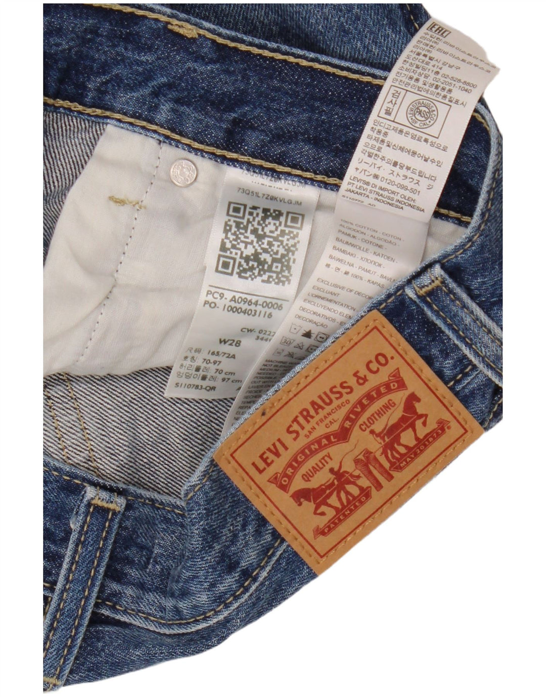 LEVI'S Jeans rectos desgastados Low Pro para mujer W28 L31 Algodón azul