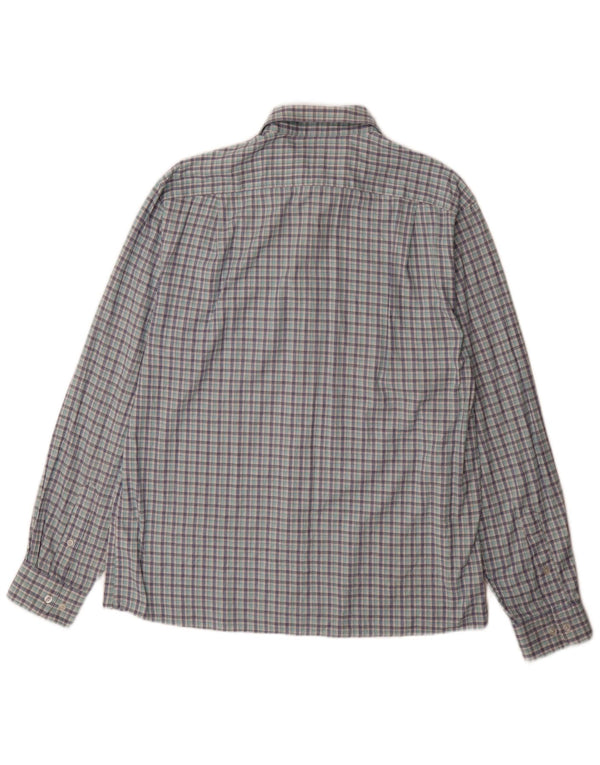 Tommy Hilfiger Camisa elástica ajustada para hombre talla 16 1/2 grande a cuadros azules