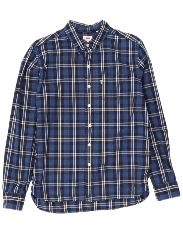 Camisa Levi's Hombre Algodón Azul Marino Mediano A Cuadros