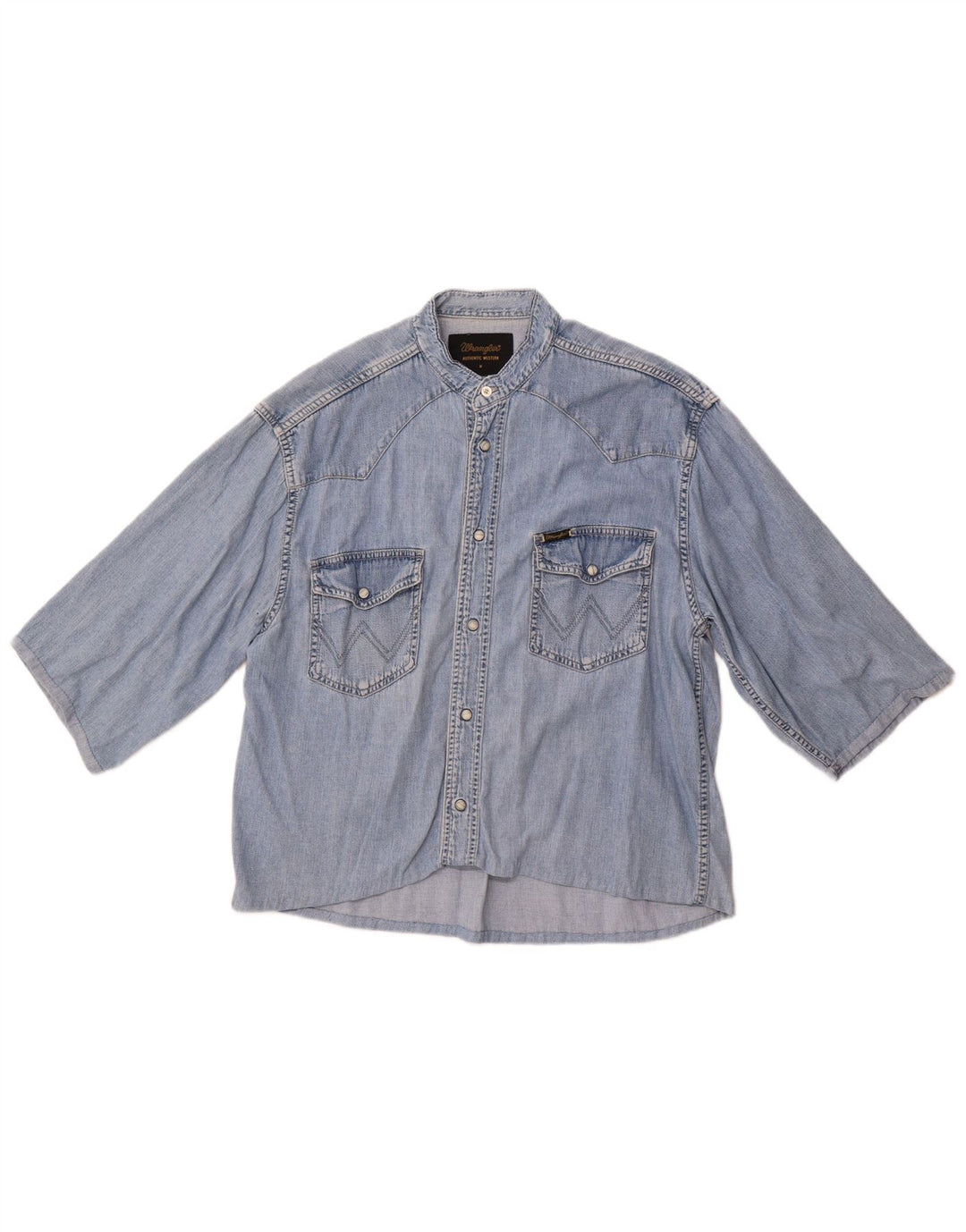 Wrangler Camisa Vaquera De Manga Corta Azul Medio Hombre